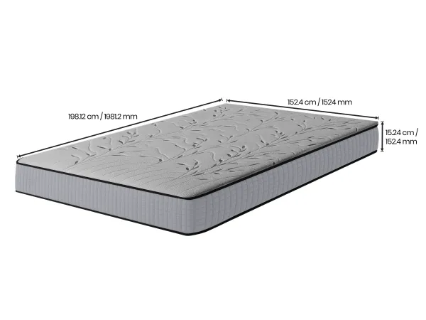 Prism Solid Wood Queen Size Double Bed with 6 Inches Latex Foam Mattress